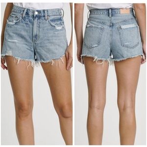 Pistola NWT Nova Relaxed High Rise Cut Off Shorts Light Wash 30